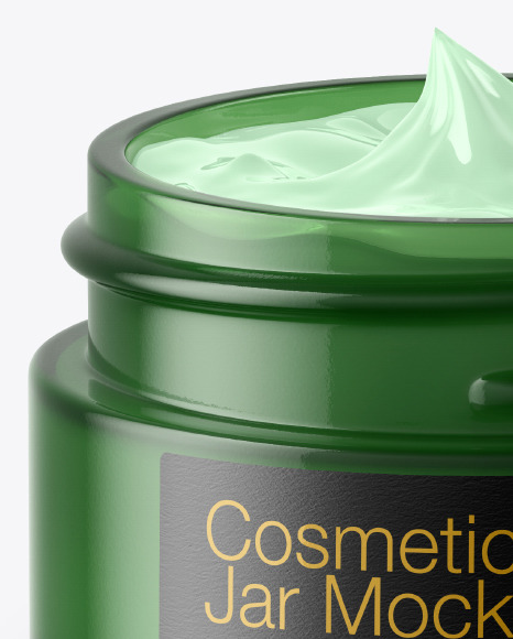 Download Opened Green Glass Cosmetic Jar Mockup In Jar Mockups On Yellow Images Object Mockups PSD Mockup Templates