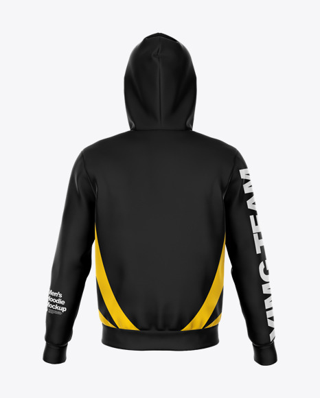 Zipped Hoodie Mockup Back View In Apparel Mockups On Yellow Images Object Mockups