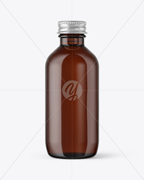 Amber Glass Bottle Mockup PSD #1