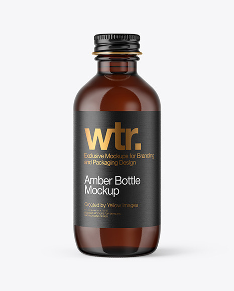 Amber Glass Bottle Mockup PSD #2