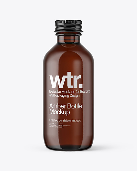 Amber Glass Bottle Mockup In Bottle Mockups On Yellow Images Object Mockups