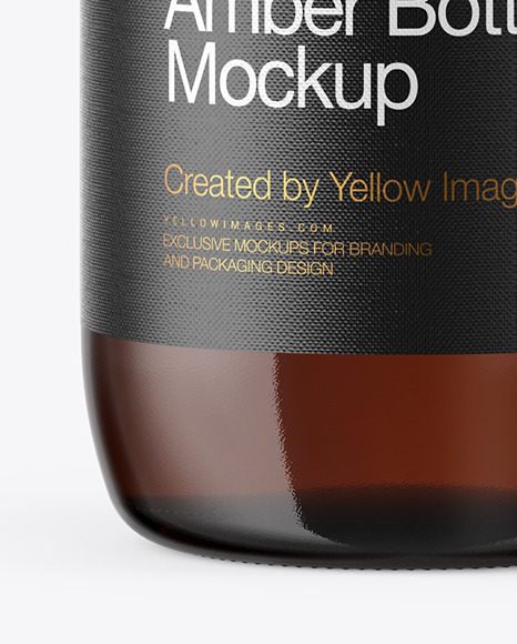 Amber Glass Bottle Mockup PSD #5