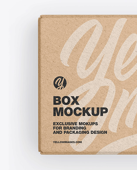 Kraft Paper Box Mockup In Box Mockups On Yellow Images Object Mockups