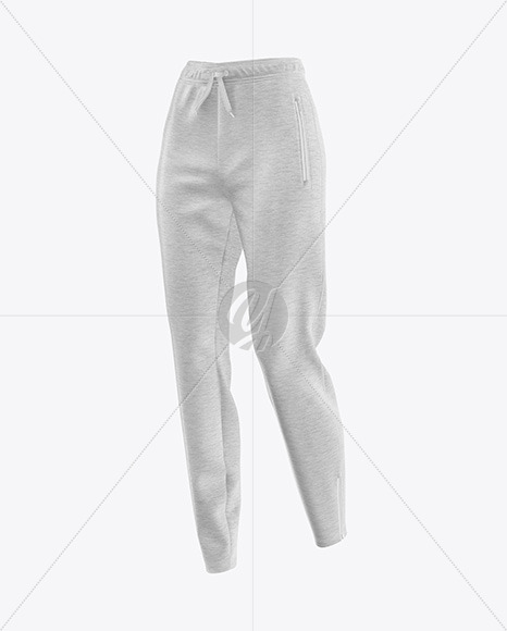 Download Women S Melange Pants Mockup Front Half Side View In Apparel Mockups On Yellow Images Object Mockups