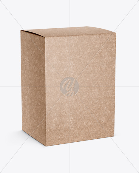 Download Kraft Paper Box Mockup Halfside View In Box Mockups On Yellow Images Object Mockups PSD Mockup Templates