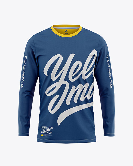 Download Men S Long Sleeve T Shirt Mockup Front View In Apparel Mockups On Yellow Images Object Mockups