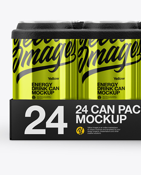 Download Pack With 24 Metallic Aluminium Cans Psd Mockup Yellowimages