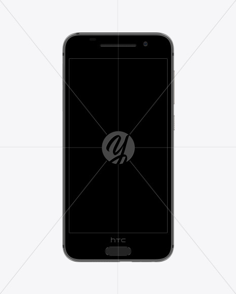 Download Carbon Gray Htc A9 Phone Mockup In Device Mockups On Yellow Images Object Mockups PSD Mockup Templates