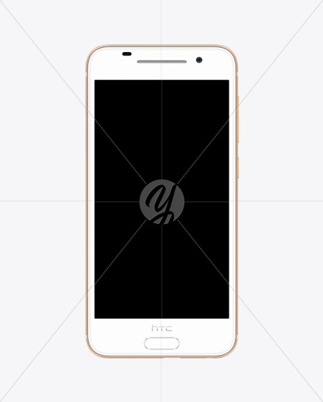 Download Rose Gold Htc A9 Phone Mockup In Device Mockups On Yellow Images Object Mockups PSD Mockup Templates