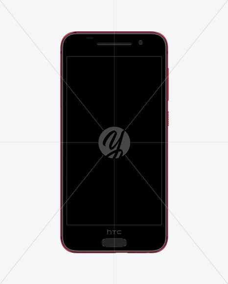 Deep Garnet Htc A9 Phone Mockup In Device Mockups On Yellow Images Object Mockups