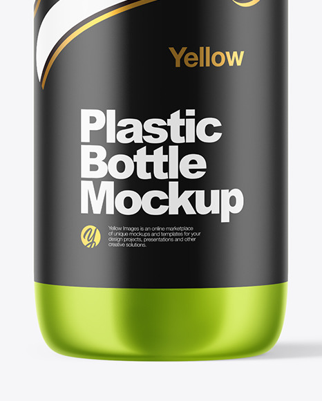 Metallized Plastic Bottle Mockup PSD #1