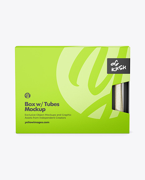 Download Box W Tubes W Weed Joints Mockup In Box Mockups On Yellow Images Object Mockups PSD Mockup Templates