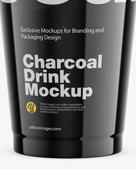 Download Charcoal Drink Plastic Cup With Lemon Mockup In Cup Bowl Mockups On Yellow Images Object Mockups Yellowimages Mockups