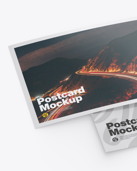 Glossy A5 Postcard Mockup PSD #4