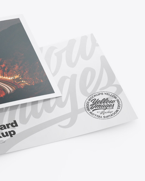 Glossy A5 Postcard Mockup PSD #5