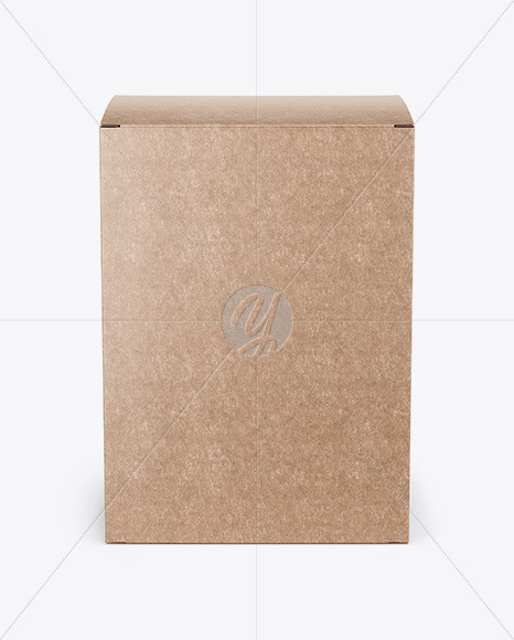 Download Kraft Paper Box Mockup Front View In Box Mockups On Yellow Images Object Mockups PSD Mockup Templates