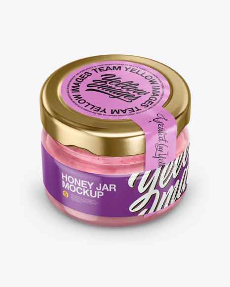 Glass Jar with Creamed Honey Mockup PSD #6