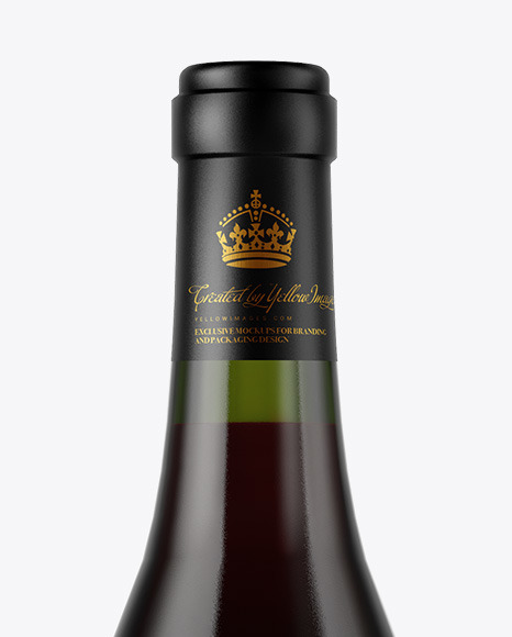 Download Green Glass Red Wine Bottle Mockup In Bottle Mockups On Yellow Images Object Mockups