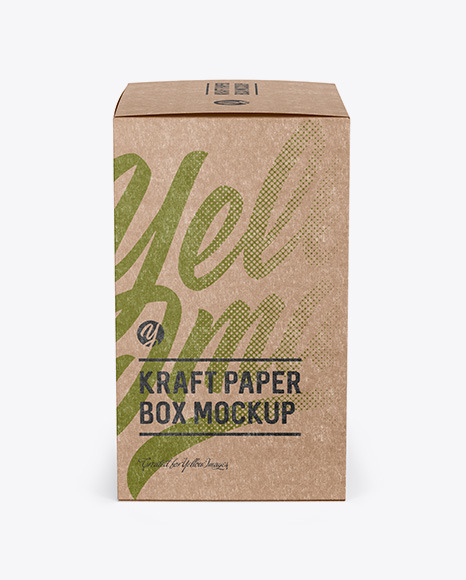 Kraft Paper Box Mockup   Side View PSD #2