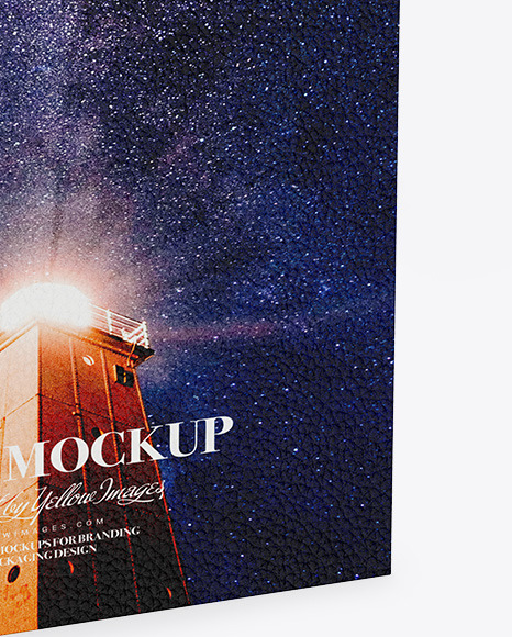 Book w  Leather Cover Mockup   Half Side View PSD #7