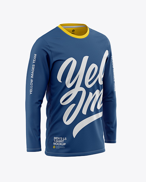 Download Men S Long Sleeve T Shirt Mockup Front Half Side View In Apparel Mockups On Yellow Images Object Mockups