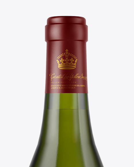 Green Glass White Wine Bottle Mockup