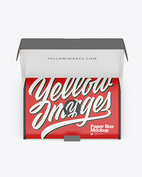 Opened Paper Box Mockup PSD #2