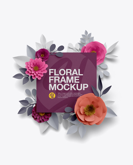 Download Paper Flower Square Frame Mockup In Object Mockups On Yellow Images Object Mockups Yellowimages Mockups