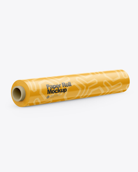 Download Glossy Paper Roll Mockup In Packaging Mockups On Yellow Images Object Mockups PSD Mockup Templates