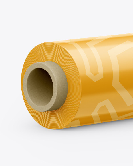 Download Glossy Paper Roll Mockup In Packaging Mockups On Yellow Images Object Mockups PSD Mockup Templates