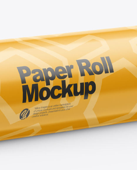 Download Glossy Paper Roll Mockup in Packaging Mockups on Yellow Images Object Mockups