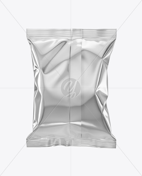 Download Metallic Snack Package Mockup Back View In Bag Sack Mockups On Yellow Images Object Mockups PSD Mockup Templates