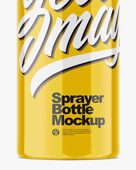 Glossy 60ml Spray Bottle Mockup in Bottle Mockups on Yellow Images Object Mockups