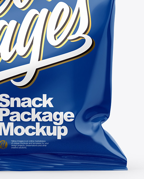 Glossy Snack Bag Mockup PSD #1