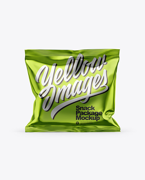 Metallic Snack Bag Mockup In Bag Sack Mockups On Yellow Images Object Mockups