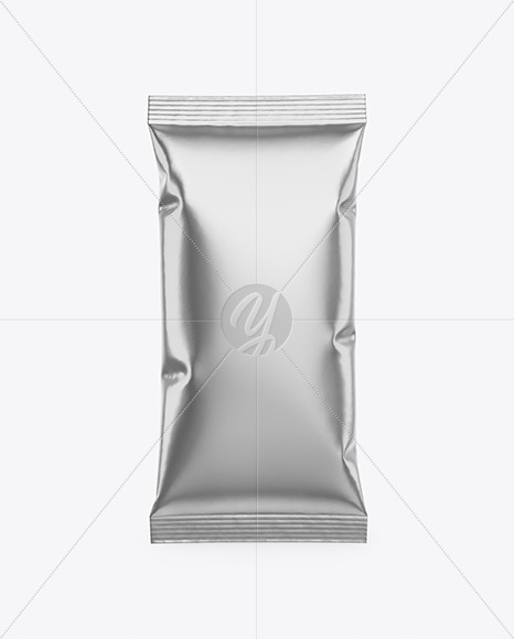 Download Metallic Snack Bar Sachet Psd Mockup Front View Yellowimages