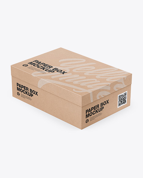 Cardboard Shoe Box Mockup