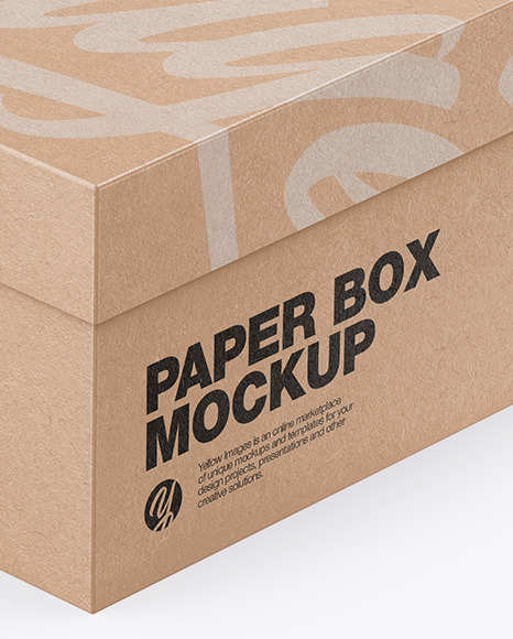 Download Cardboard Box Psd Mockup Half Side View Yellowimages