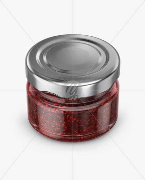 Glass Jar With Raspberry Mockup In Jar Mockups On Yellow Images Object Mockups