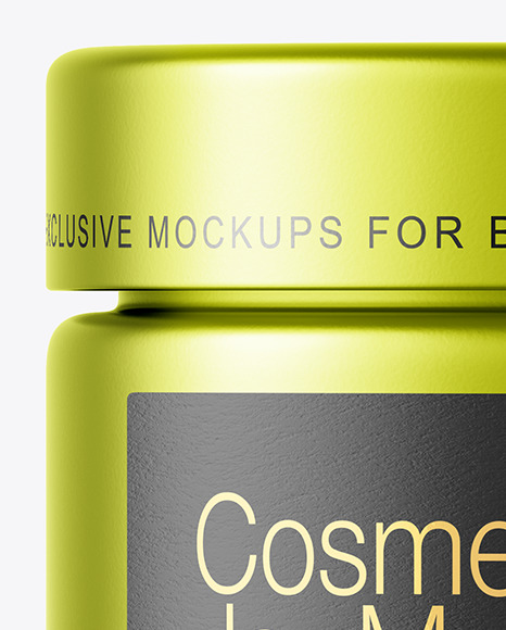 Matte Metallic Cosmetic Jar Mockup PSD #3