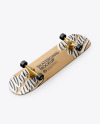 Wooden Skateboard Mockup - Halfside View