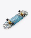 Wooden Skateboard Mockup - Halfside View