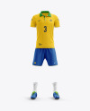 Download Men S Full Soccer Kit With Open Collar Mockup Front View In Apparel Mockups On Yellow Images Object Mockups