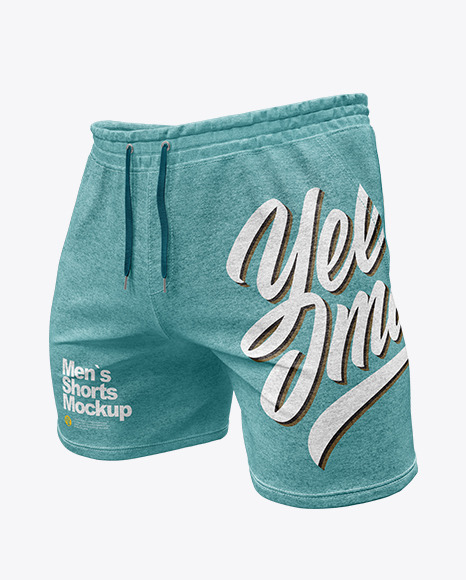 Download Melange Men S Shorts Mockup In Apparel Mockups On Yellow Images Object Mockups