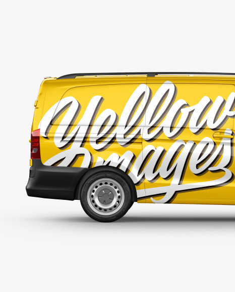 Panel Van Mockup Side View In Vehicle Mockups On Yellow Images Object Mockups