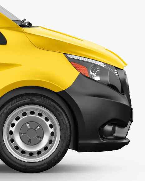 Download Panel Van Mockup Side View In Vehicle Mockups On Yellow Images Object Mockups PSD Mockup Templates