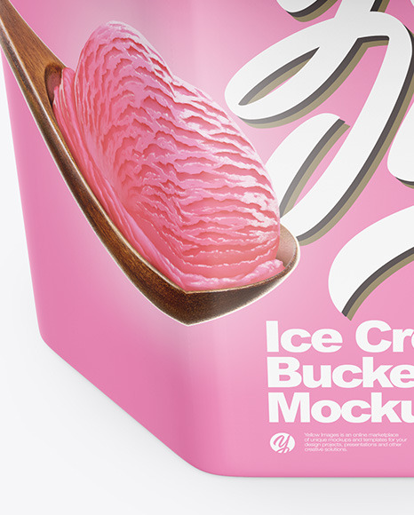 Glossy Ice Cream Bucket Mockup PSD #1