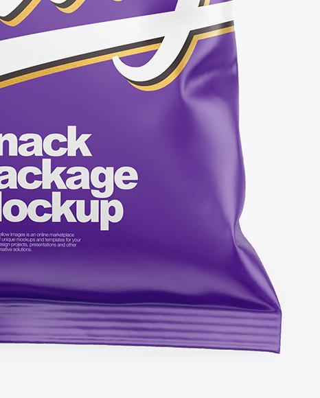Matte Snack Package Mockup on Yellow Images Object Mockups