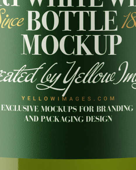 Download 375ml Green Glass Bottle With White Wine Mockup In Bottle Mockups On Yellow Images Object Mockups PSD Mockup Templates