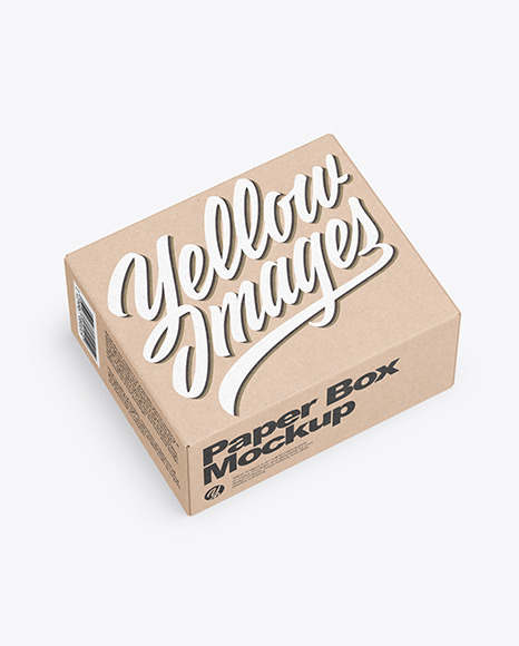 Download Kraft Box Mockup in Box Mockups on Yellow Images Object ...